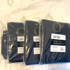 New 4 navy blue curtain panels